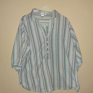 3x Blue Button Down Blouse